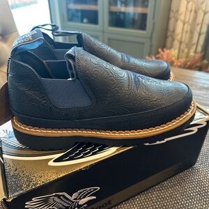 Georgia Industrial Shoe Navy Embossed Loafers